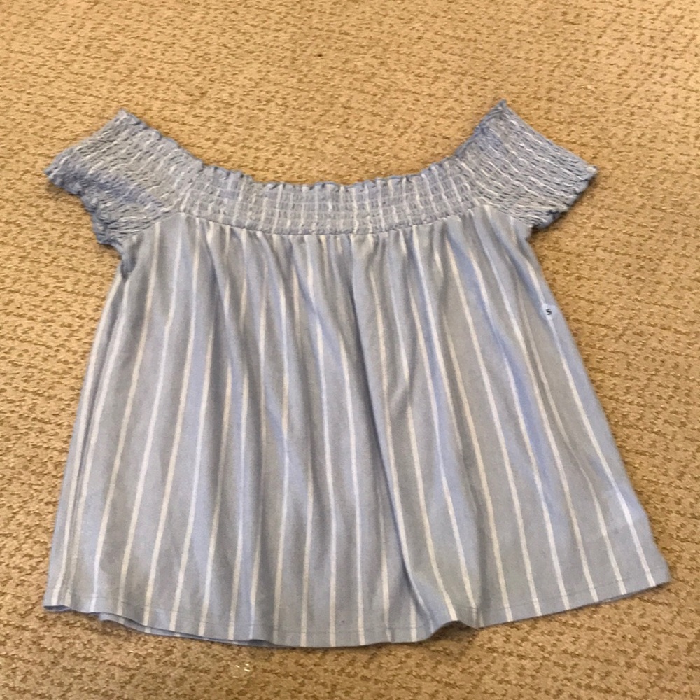 NWT American Eagle Blue Off the Shoulder Top